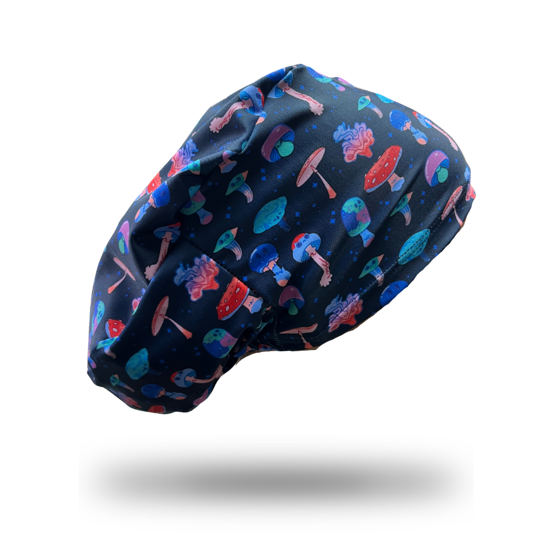 Gorro clínico mujer estampado Cofia Lycra Hongos - Uniformes Clínicos Sami