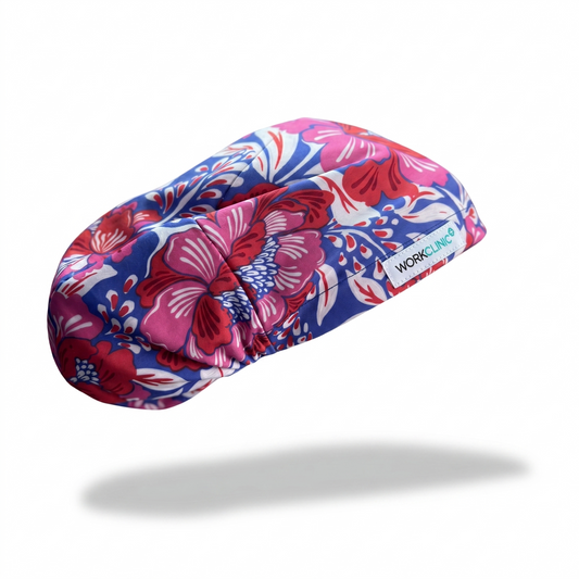 Gorro clínico mujer estampado lycra Amapola Real - Uniformes Clínicos Sami