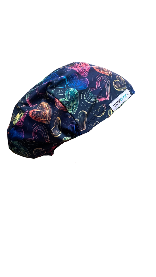Gorro clínico mujer estampado Lycra Corazones Dibujo - Uniformes Clínicos Sami