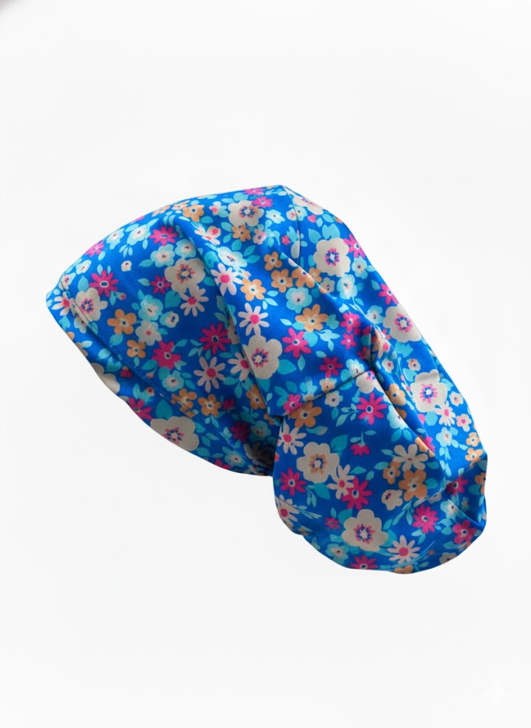 Gorro clínico mujer estampado Lycra flores verano - Uniformes Clínicos Sami