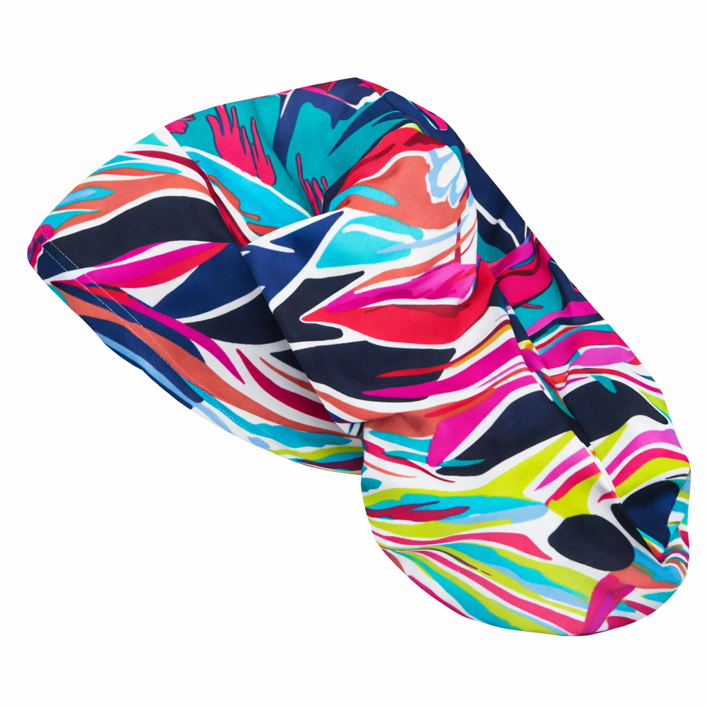 Gorro clínico mujer estampado Lycra pincelada caribeña - Uniformes Clínicos Sami