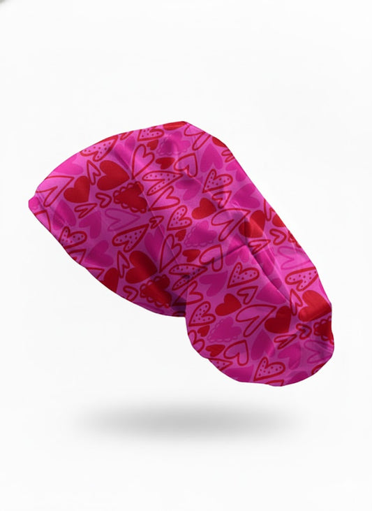 Gorro clínico mujer estampado Lycra san valentín - Uniformes Clínicos Sami