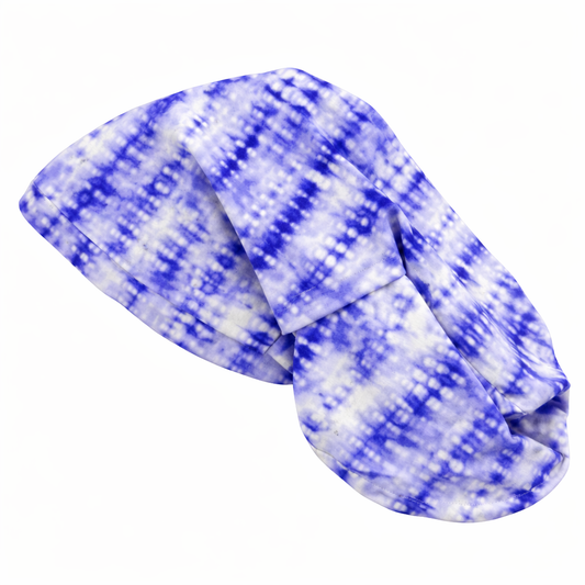 Gorro clínico mujer morado estampado Lycra tie dye - Uniformes Clínicos Sami