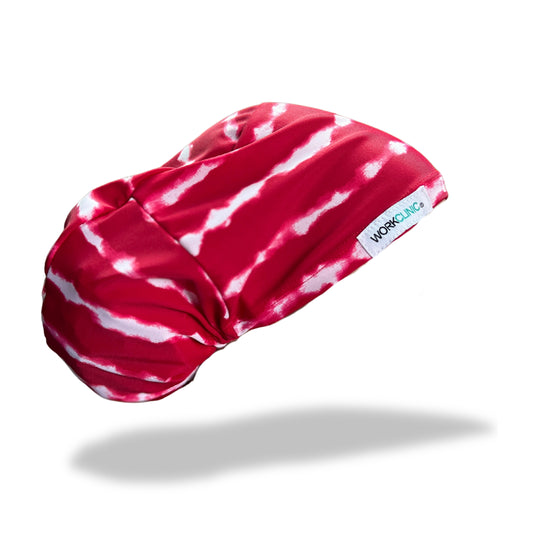 Gorro clínico mujer rojo estampado Cofia Lycra Tie - Uniformes Clínicos Sami