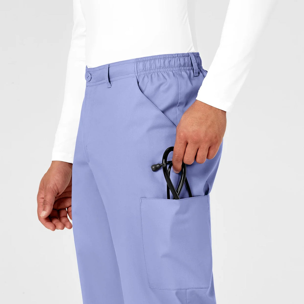 Pantalón clínico hombre celeste WonderWink WonderWORK, detalle 5 - Uniformes Clínicos Sami