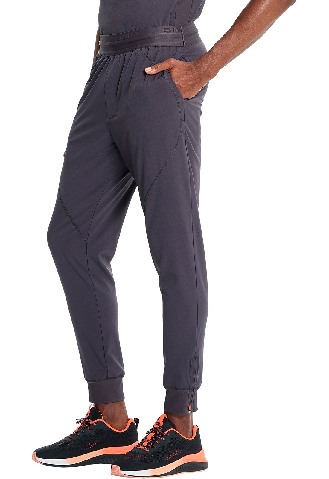 Pantalón clínico hombre gris Cherokee Infinity Jogger IN204a PWT, detalle 2 - Uniformes Clínicos Sami