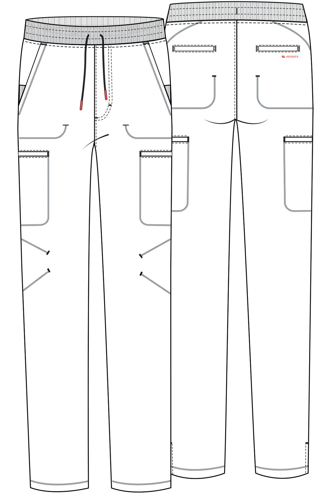 Pantalón clínico hombre gris Cherokee Infinity PWT GNR8 IN200A, detalle 4 - Uniformes Clínicos Sami