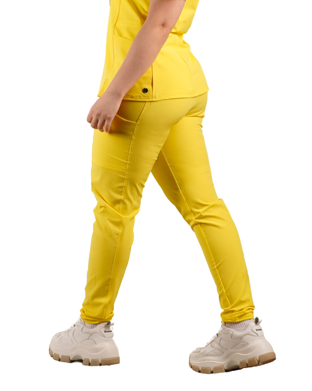 Pantalón clínico mujer amarillo Valere 5022, vista trasera - Uniformes Clínicos Sami