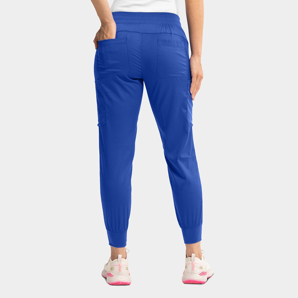 Pantalón clínico mujer azul rey Jogger EDGE 6803, vista trasera - Uniformes Clínicos Sami