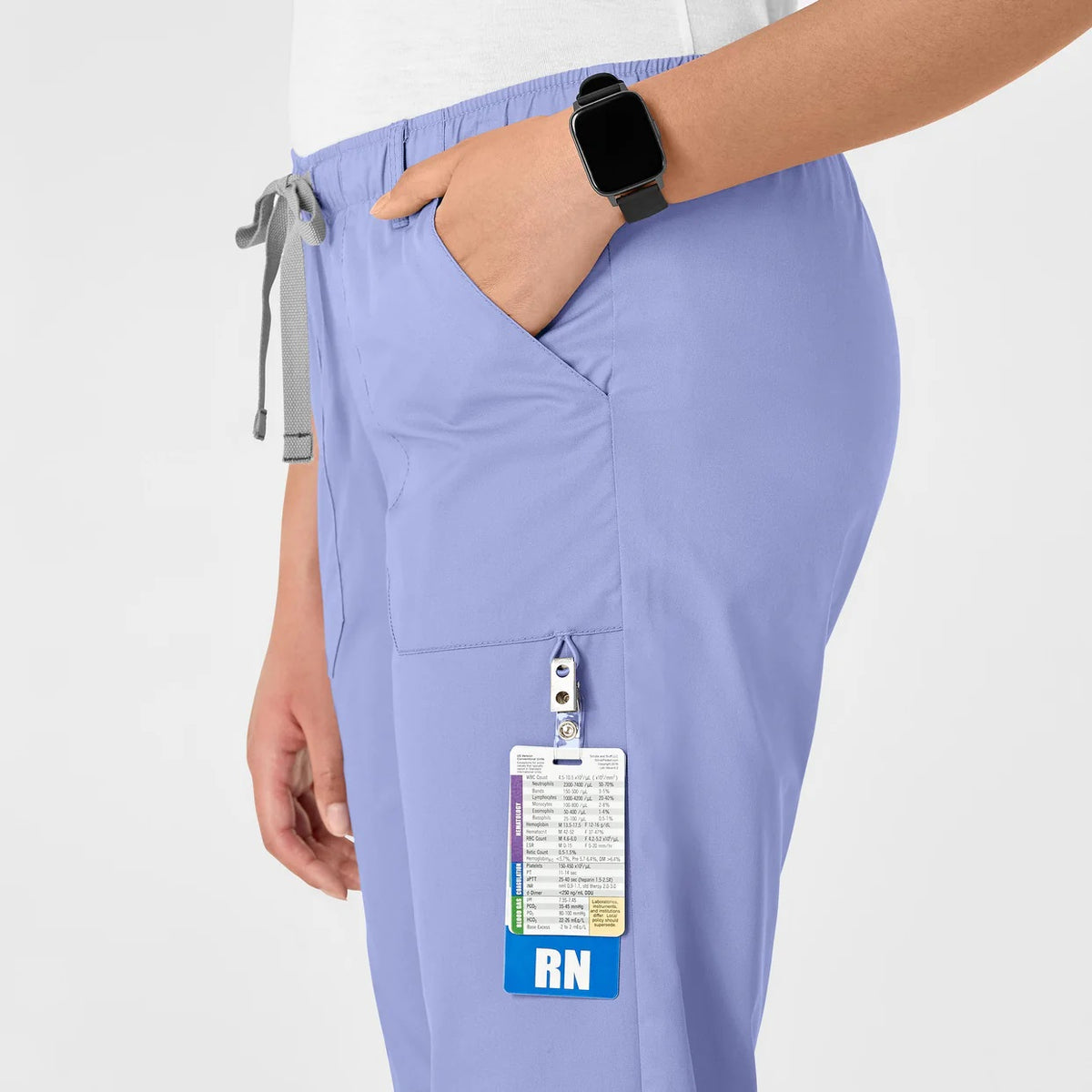 Pantalón clínico mujer celeste WonderWink WonderWORK, detalle 4 - Uniformes Clínicos Sami