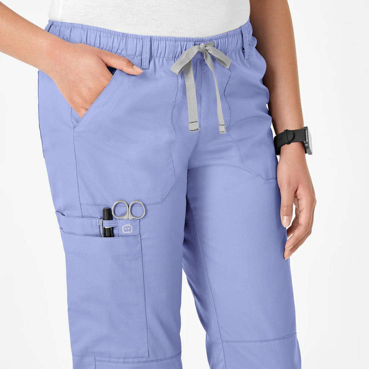 Pantalón clínico mujer celeste WonderWink WonderWORK, detalle 5 - Uniformes Clínicos Sami