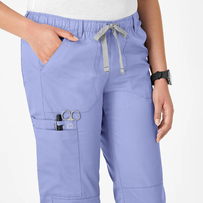 Pantalón clínico mujer celeste WonderWink WonderWORK, detalle 5 - Uniformes Clínicos Sami
