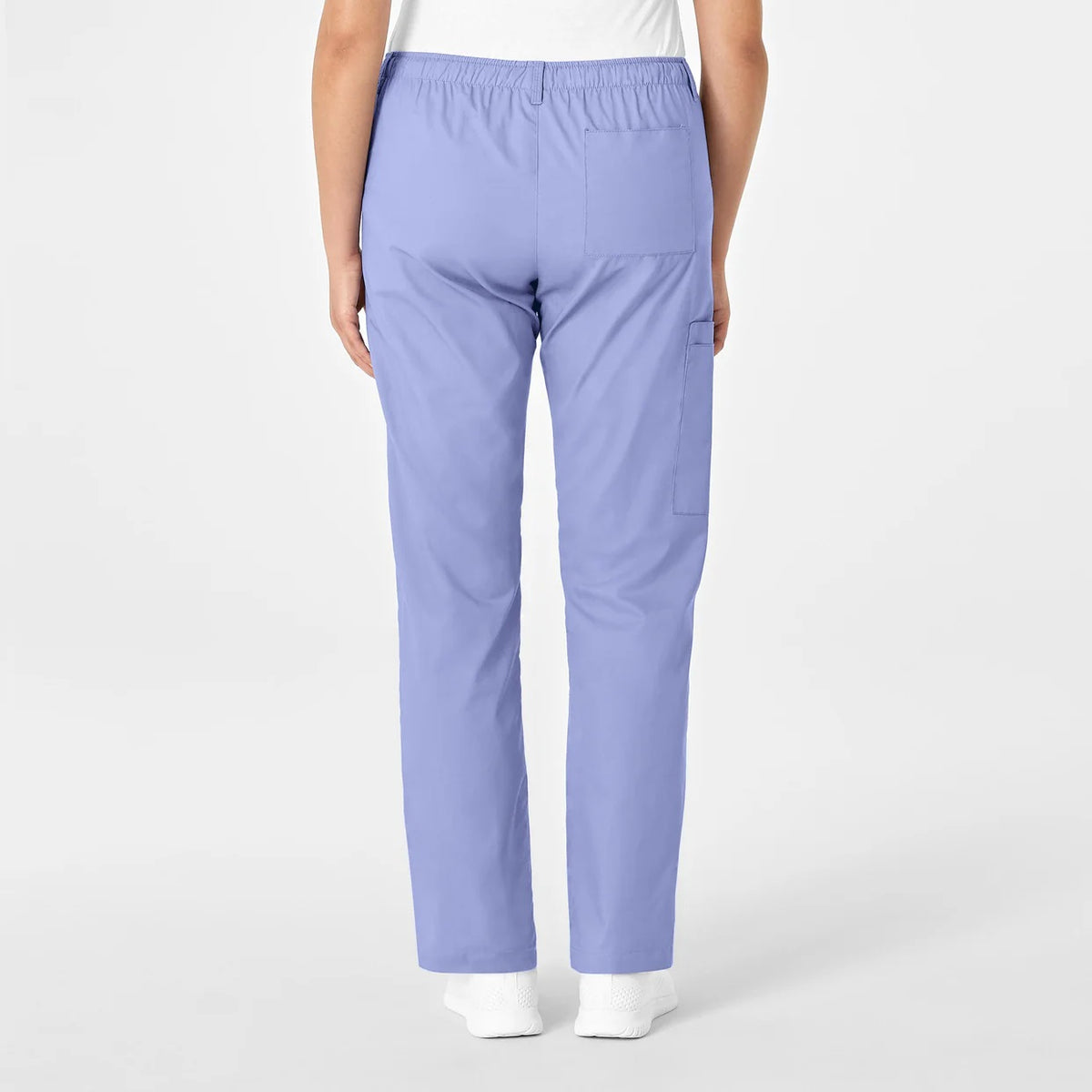 Pantalón clínico mujer celeste WonderWink WonderWORK, vista trasera - Uniformes Clínicos Sami