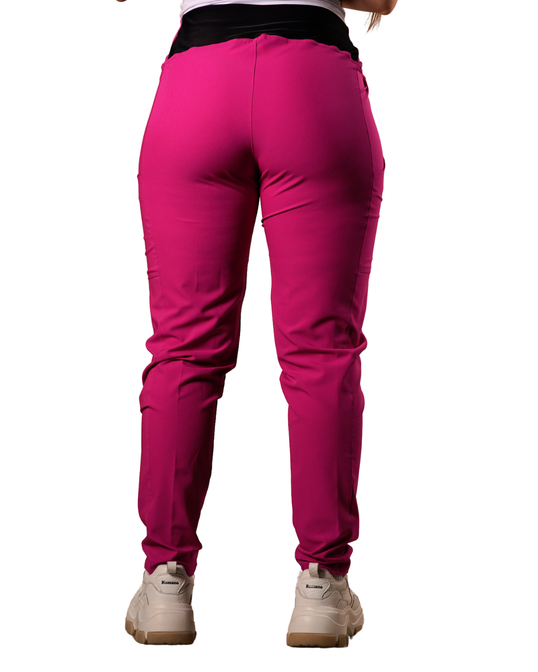 Pantalón clínico mujer fucsia 5022, vista trasera - Uniformes Clínicos Sami