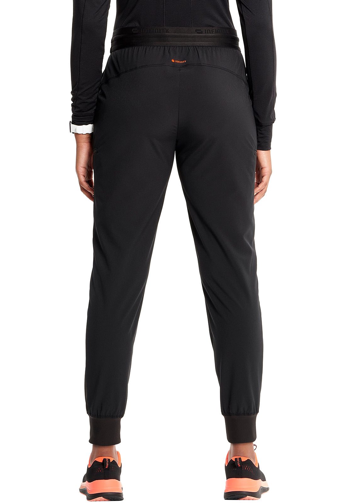 Pantalón clínico mujer negro Cherokee Infinity IN122a GNR8, detalle 3 - Uniformes Clínicos Sami