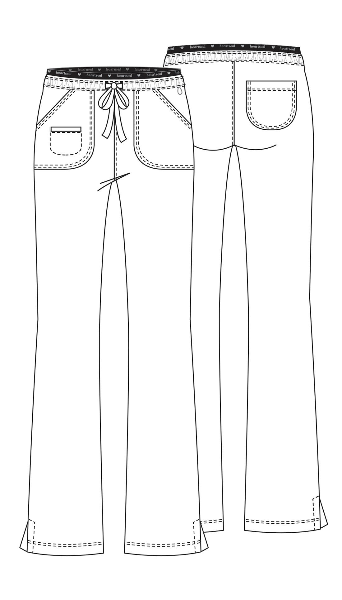 Pantalón clínico mujer negro HeartSoul, vista trasera - Uniformes Clínicos Sami