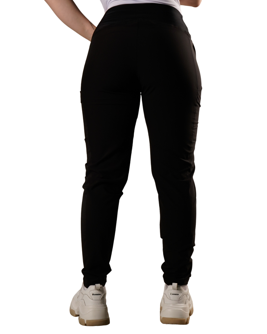 Pantalón clínico mujer negro Valere Flex 5022, vista trasera - Uniformes Clínicos Sami