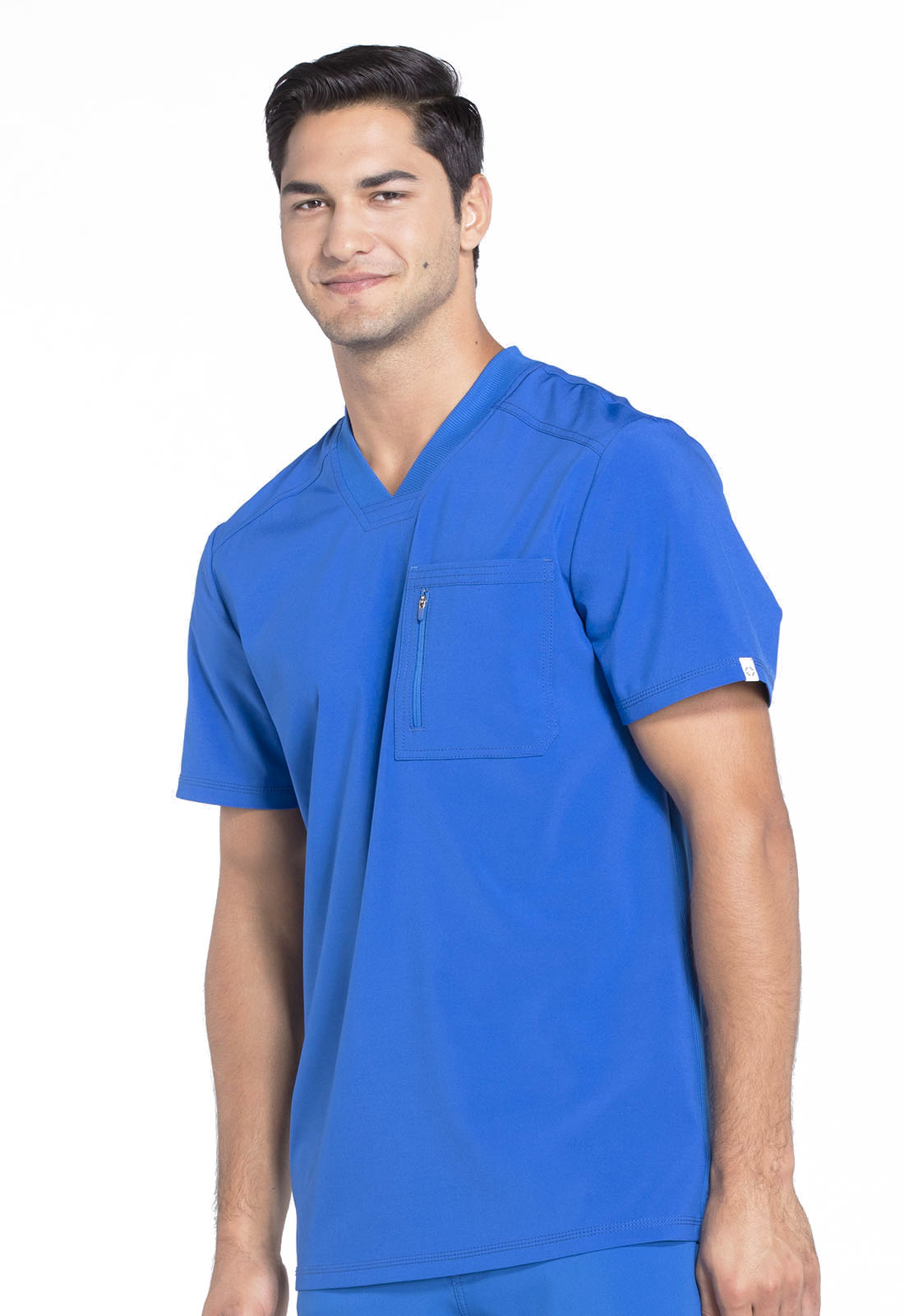 Polera clínica hombre azul rey Cherokee Infinity CK910a RYPS Legacy, vista trasera - Uniformes Clínicos Sami