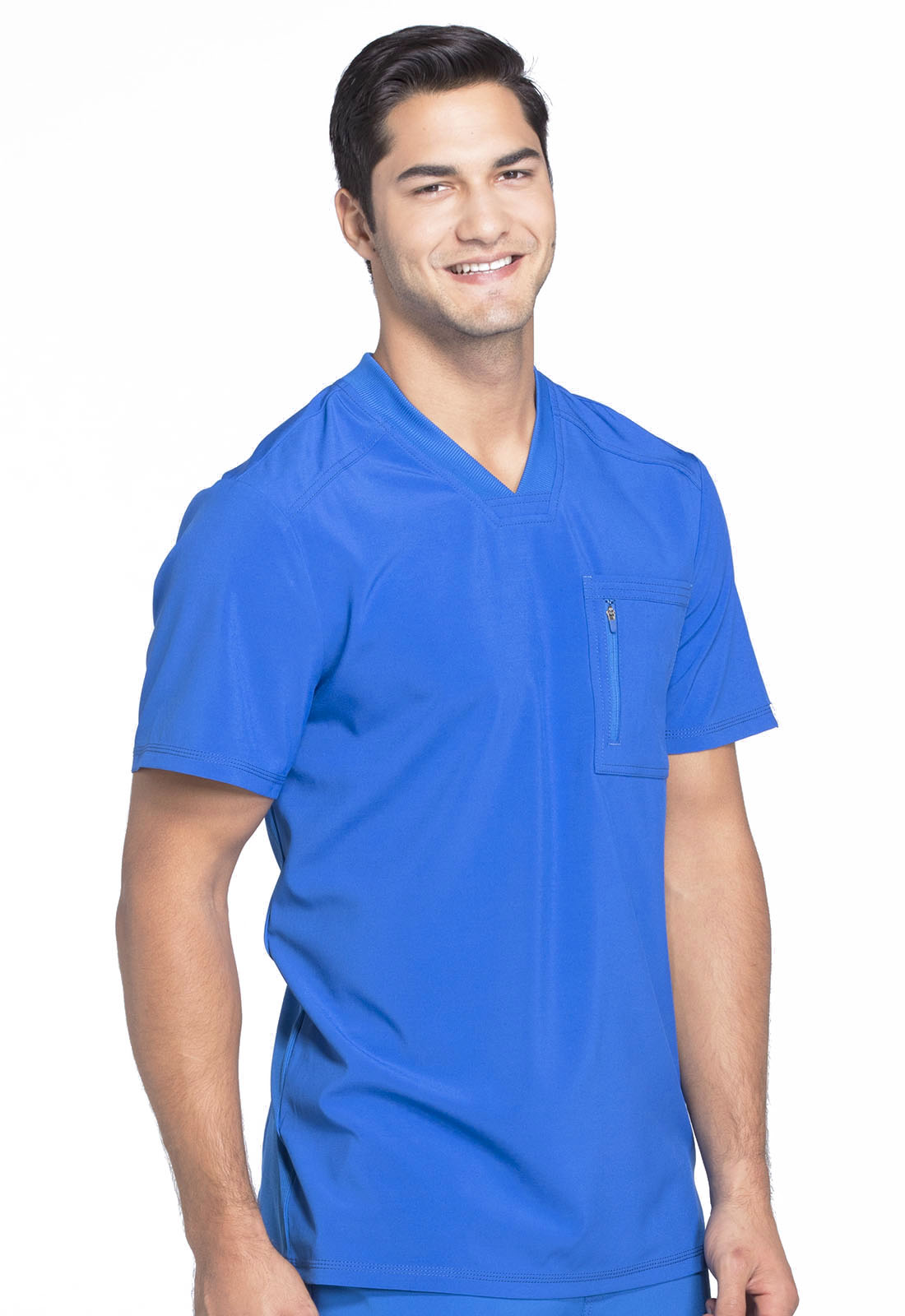 Polera clínica hombre azul rey Cherokee Infinity CK910a RYPS Legacy, detalle 2 - Uniformes Clínicos Sami