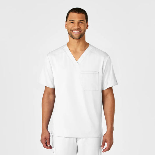 Polera clínica hombre blanco WonderWink Pro 6619a - Uniformes Clínicos Sami