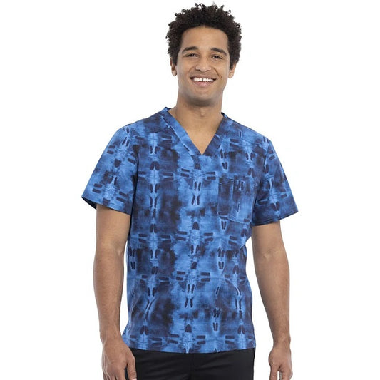 Polera clínica hombre Cherokee Estampada GEOY CK692 - Uniformes Clínicos Sami