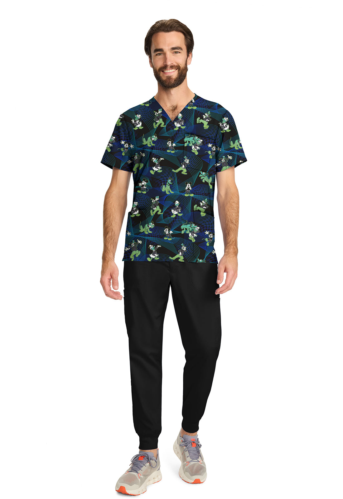 Polera clínica hombre Cherokee Estampada MKIH Mickey TF740, detalle 3 - Uniformes Clínicos Sami