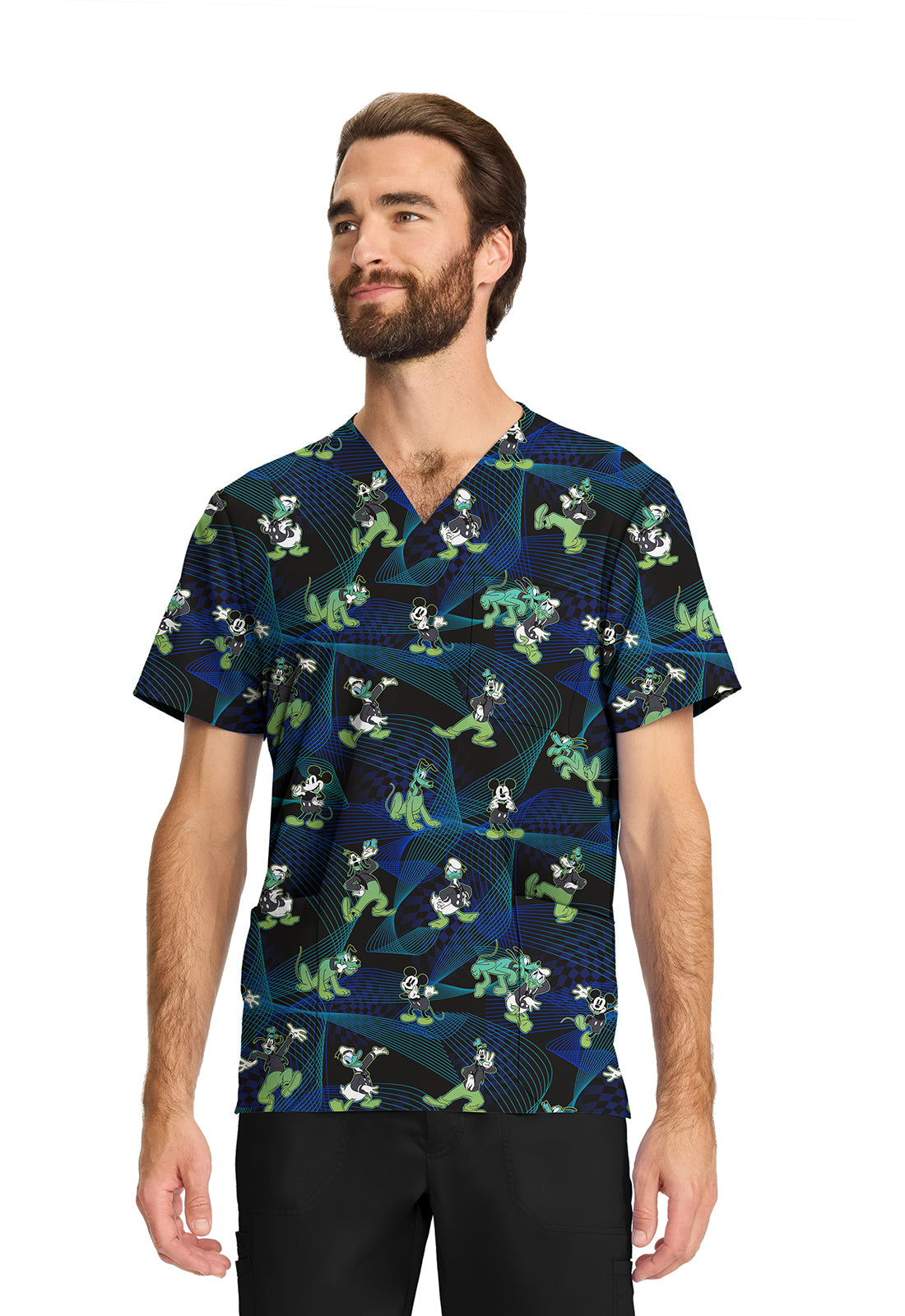 Polera clínica hombre Cherokee Estampada MKIH Mickey TF740, detalle 4 - Uniformes Clínicos Sami