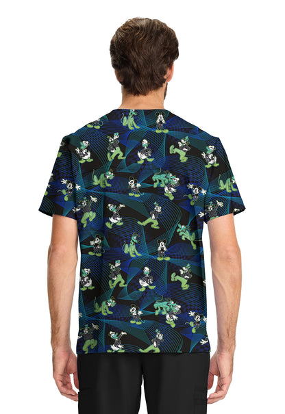 Polera clínica hombre Cherokee Estampada MKIH Mickey TF740, vista trasera - Uniformes Clínicos Sami