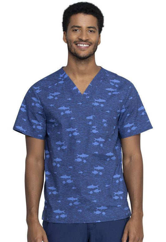 Polera clínica hombre Cherokee Estampada STIS Talla CK692 - Uniformes Clínicos Sami