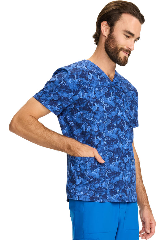 Polera clínica hombre Cherokee Estampado SBSH CK858 - Uniformes Clínicos Sami