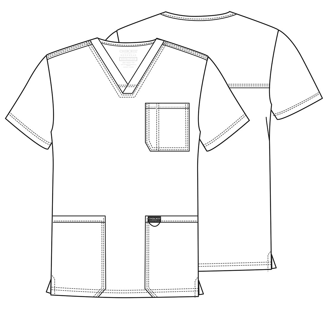 Polera clínica hombre Cherokee Revolution Workwear WW670, detalle 5 - Uniformes Clínicos Sami