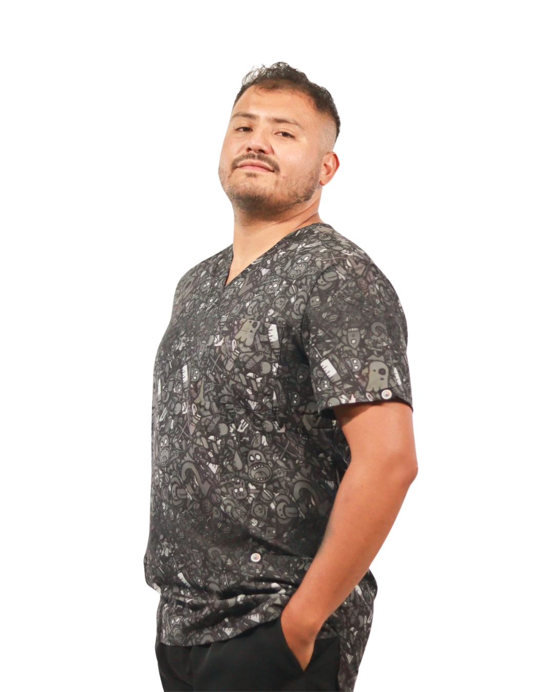 Polera clínica hombre Crazy Medicine Estampados - Uniformes Clínicos Sami
