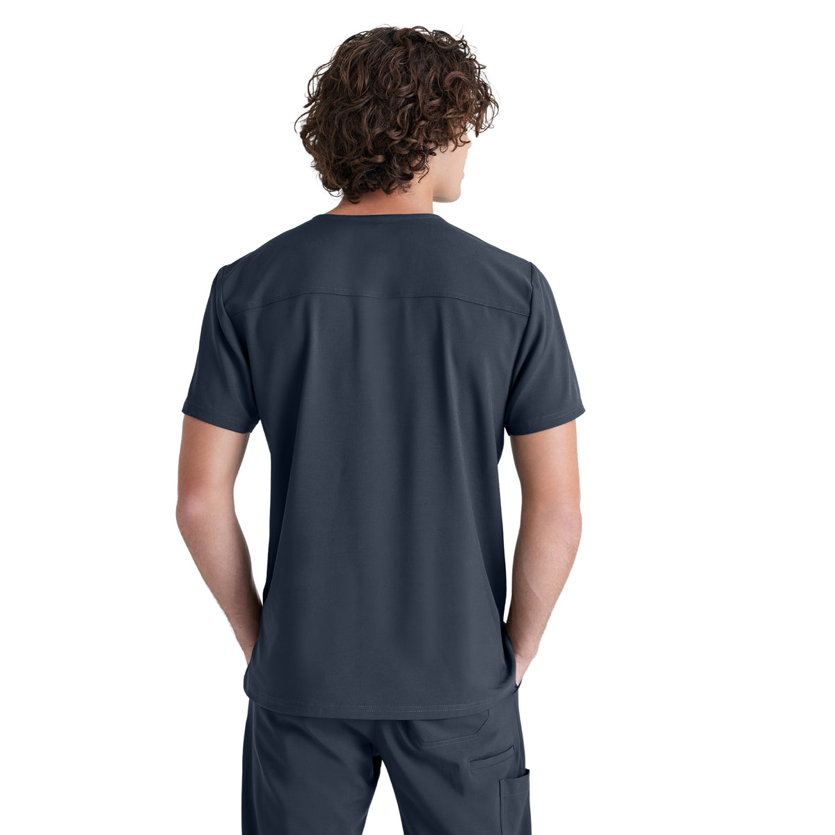 Polera clínica hombre Grey's Anatomy Evolve GSST179, vista trasera - Uniformes Clínicos Sami
