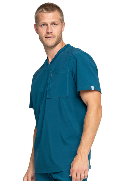 Polera clínica hombre petróleo Cherokee Infinity CK910a Caribean CAPS, detalle 2 - Uniformes Clínicos Sami