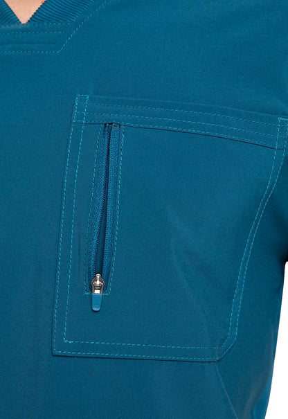 Polera clínica hombre petróleo Cherokee Infinity CK910a Caribean CAPS, detalle 4 - Uniformes Clínicos Sami