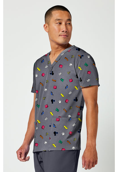 Polera clínica hombre Tooniforms estampada MKXB TF788, detalle 2 - Uniformes Clínicos Sami