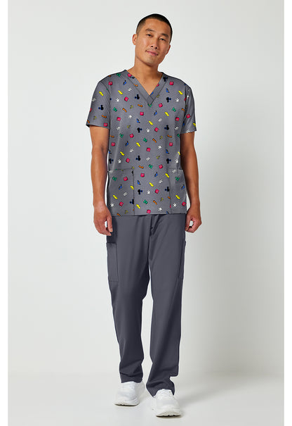 Polera clínica hombre Tooniforms estampada MKXB TF788, detalle 3 - Uniformes Clínicos Sami