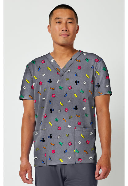 Polera clínica hombre Tooniforms estampada MKXB TF788, detalle 4 - Uniformes Clínicos Sami