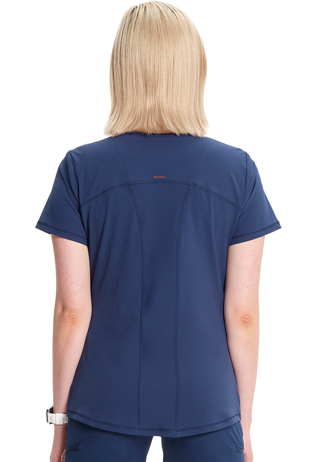 Polera clínica mujer azul marino Cherokee Infinity IN620a Navy GNR8, detalle 3 - Uniformes Clínicos Sami