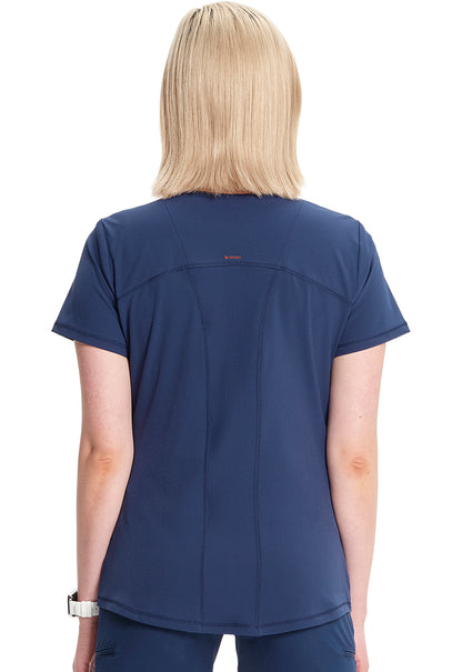 Polera clínica mujer azul marino Cherokee Infinity IN620a Navy GNR8, detalle 3 - Uniformes Clínicos Sami