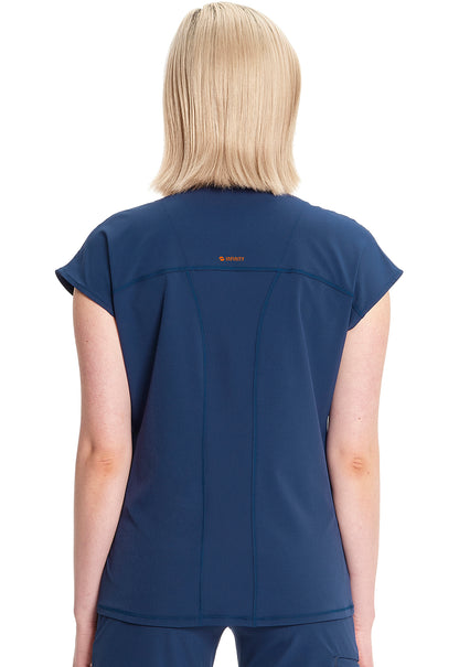 Polera clínica mujer azul marino Cherokee Infinity IN622a Navy GNR8, detalle 3 - Uniformes Clínicos Sami