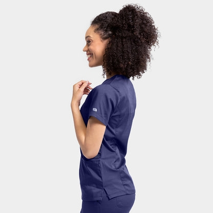 Polera clínica mujer azul marino EDGE 2803, detalle 2 - Uniformes Clínicos Sami