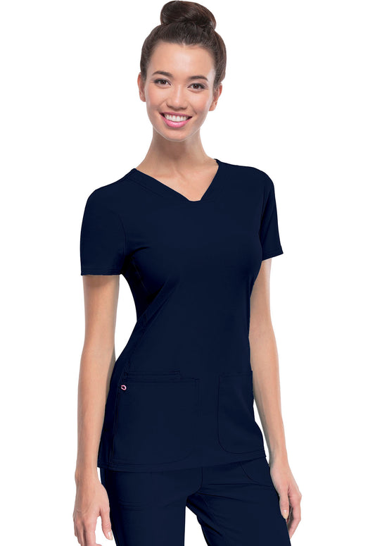 Polera clínica mujer azul marino HeartSoul - Uniformes Clínicos Sami