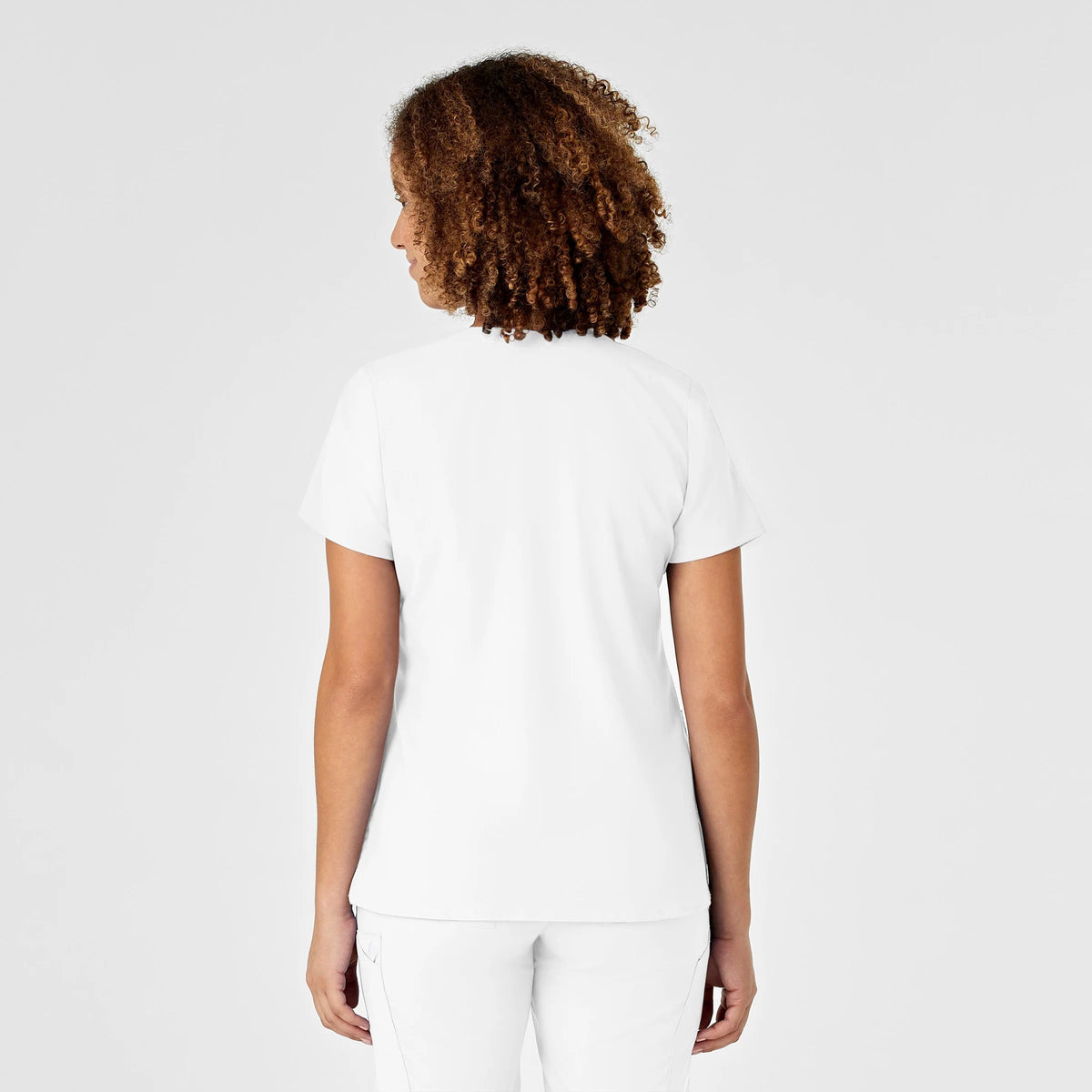 Polera clínica mujer blanco WonderWink 6455a, detalle 3 - Uniformes Clínicos Sami