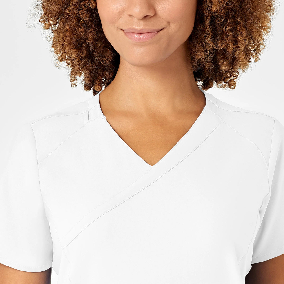 Polera clínica mujer blanco WonderWink 6455a, detalle 5 - Uniformes Clínicos Sami