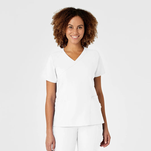 Polera clínica mujer blanco WonderWink 6455a - Uniformes Clínicos Sami