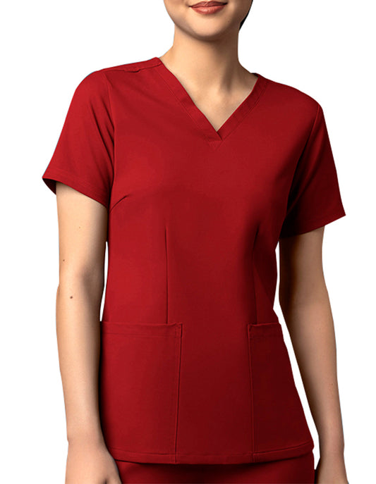 Polera clínica mujer burdeo WonderWink Thrive 6122 - Uniformes Clínicos Sami