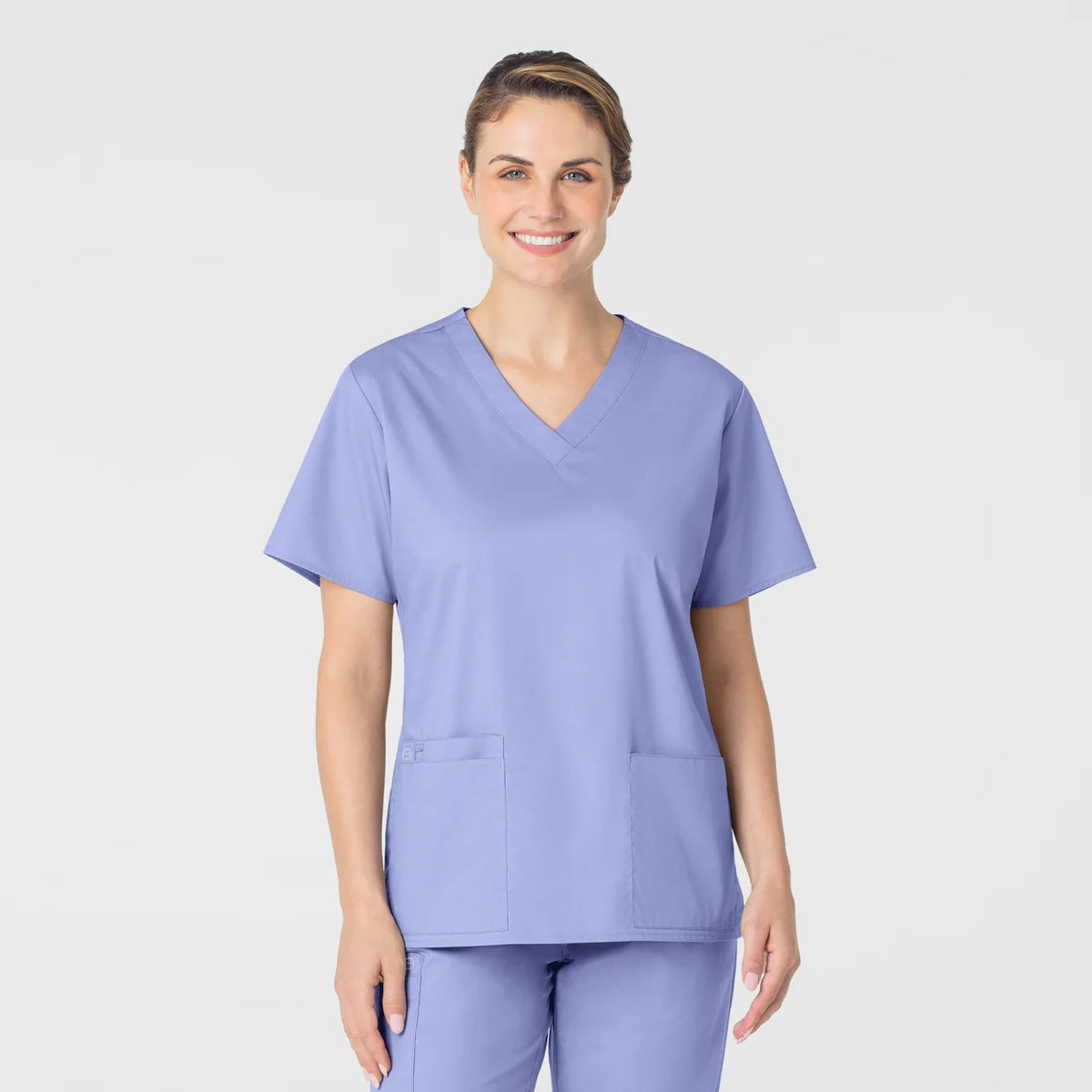 Polera clínica mujer celeste WonderWink WonderWORK - Uniformes Clínicos Sami