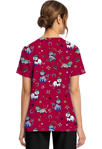 Polera clínica mujer Cherokee Estampada Ck856 CGKT, detalle 2 - Uniformes Clínicos Sami
