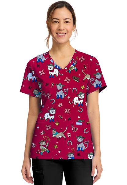 Polera clínica mujer Cherokee Estampada Ck856 CGKT - Uniformes Clínicos Sami